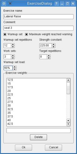 Picture of an exercise dialog